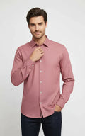 SAGE CART# 88820 Plain Slim Fit Long Sleeves Salmon Color Men Shirt - Wessi