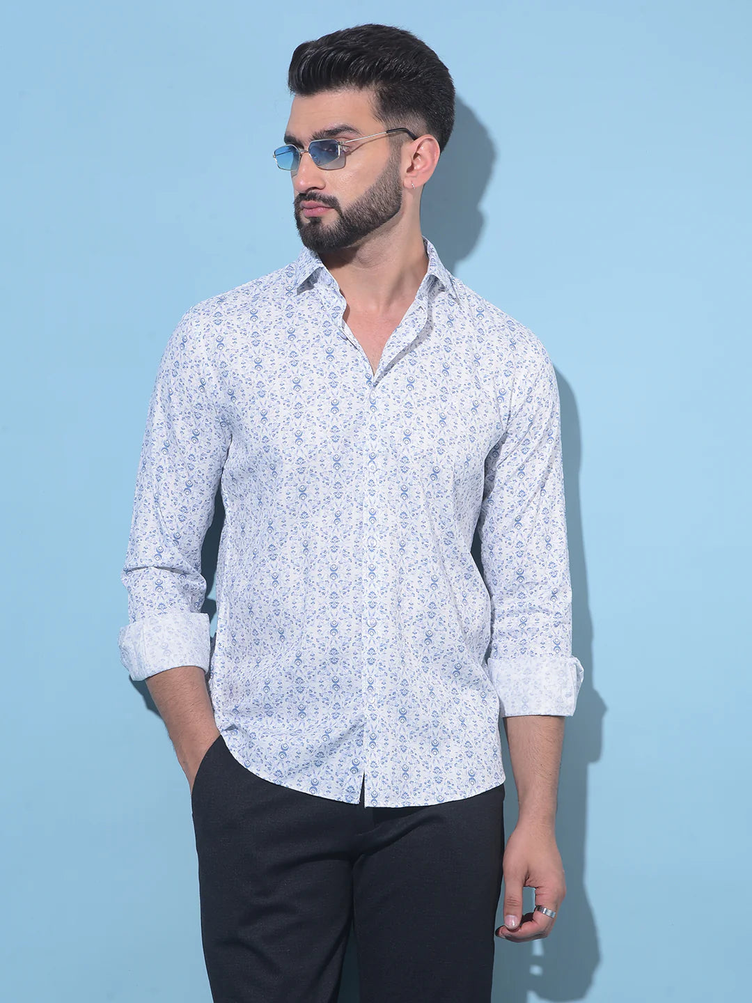 SAGE CART #8881 Printed 100% Cotton Shirt