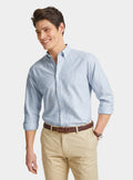 SAGE CART#88819 Button Down Oxford Shirt - Blue Stripe