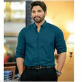 SAGE CART#88812 Blue Men Cotton Shirt